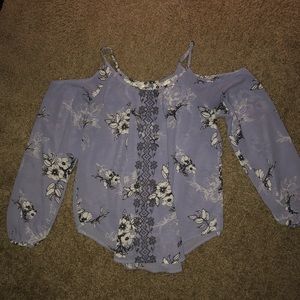 Cold-Shoulder Periwinkle top